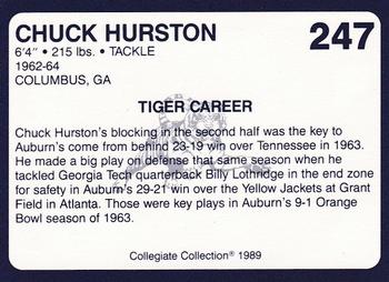 1989 Collegiate Collection Coke Auburn Tigers (580) #247 Chuck Hurston Back
