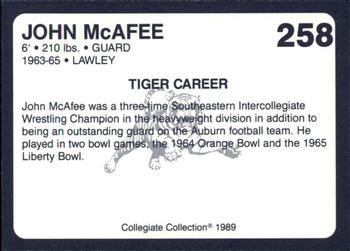 1989 Collegiate Collection Coke Auburn Tigers (580) #258 John McAfee Back