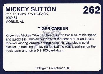 1989 Collegiate Collection Coke Auburn Tigers (580) #262 Mickey Sutton Back