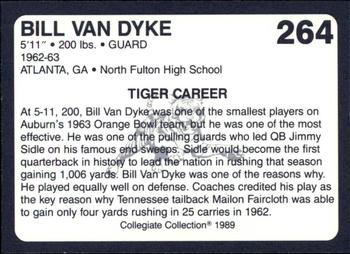 1989 Collegiate Collection Coke Auburn Tigers (580) #264 Bill Van Dyke Back