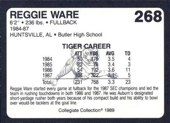 1989 Collegiate Collection Coke Auburn Tigers (580) #268 Reggie Ware Back