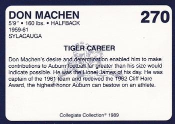 1989 Collegiate Collection Coke Auburn Tigers (580) #270 Don Machen Back