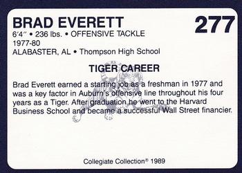 1989 Collegiate Collection Coke Auburn Tigers (580) #277 Brad Everett Back