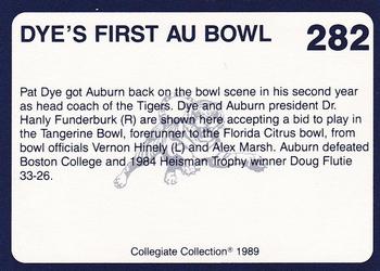 1989 Collegiate Collection Coke Auburn Tigers (580) #282 Dye's First AU Bowl Back