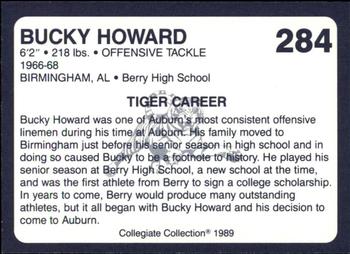 1989 Collegiate Collection Coke Auburn Tigers (580) #284 Bucky Howard Back