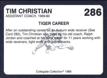 1989 Collegiate Collection Coke Auburn Tigers (580) #286 Tim Christian Back