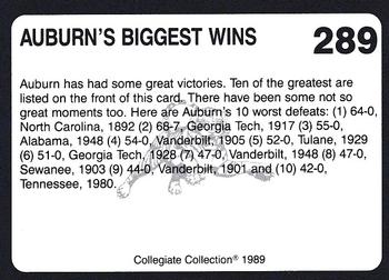 1989 Collegiate Collection Coke Auburn Tigers (580) #289 Auburn's Biggest Wins Back
