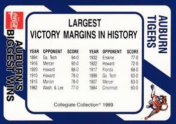 1989 Collegiate Collection Coke Auburn Tigers (580) #289 Auburn's Biggest Wins Front