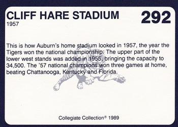1989 Collegiate Collection Coke Auburn Tigers (580) #292 Cliff Hare Stadium Back