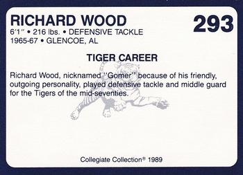 1989 Collegiate Collection Coke Auburn Tigers (580) #293 Richard Wood Back