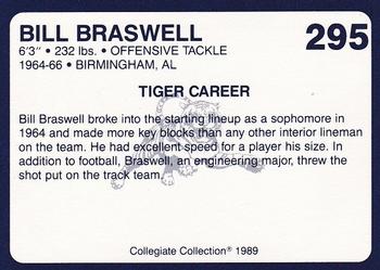 1989 Collegiate Collection Coke Auburn Tigers (580) #295 Bill Braswell Back