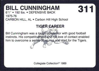1989 Collegiate Collection Coke Auburn Tigers (580) #311 Bill Cunningham Back