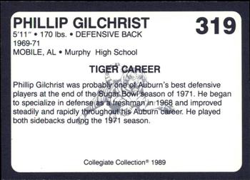 1989 Collegiate Collection Coke Auburn Tigers (580) #319 Phillip Gilchrist Back