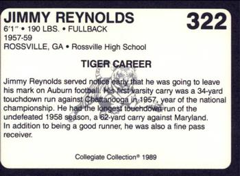 1989 Collegiate Collection Coke Auburn Tigers (580) #322 Jimmy Reynolds Back