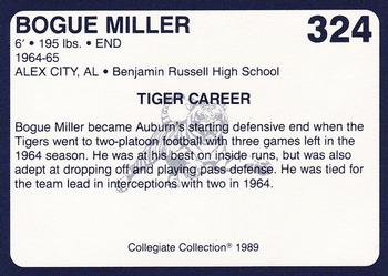 1989 Collegiate Collection Coke Auburn Tigers (580) #324 Bogue Miller Back
