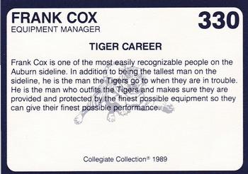 1989 Collegiate Collection Coke Auburn Tigers (580) #330 Frank Cox Back