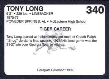 1989 Collegiate Collection Coke Auburn Tigers (580) #340 Tony Long Back