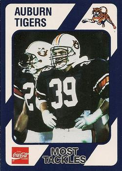 1989 Collegiate Collection Coke Auburn Tigers (580) #349 Most Tackles Front