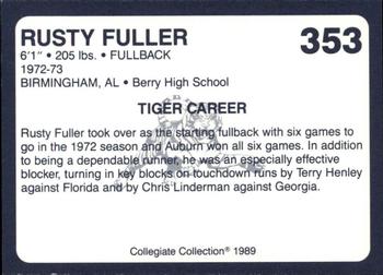 1989 Collegiate Collection Coke Auburn Tigers (580) #353 Rusty Fuller Back
