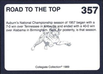 1989 Collegiate Collection Coke Auburn Tigers (580) #357 Road to the Top Back
