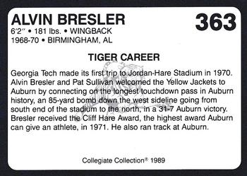 1989 Collegiate Collection Coke Auburn Tigers (580) #363 Alvin Bresler Back