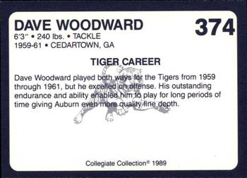 1989 Collegiate Collection Coke Auburn Tigers (580) #374 Dave Woodward Back