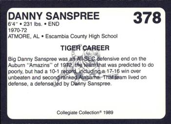 1989 Collegiate Collection Coke Auburn Tigers (580) #378 Danny Sanspree Back