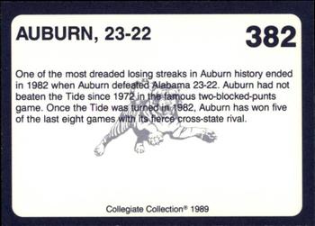 1989 Collegiate Collection Coke Auburn Tigers (580) #382 Auburn 23-22 Back