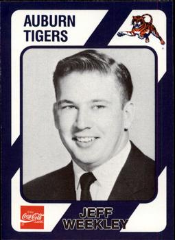 1989 Collegiate Collection Coke Auburn Tigers (580) #383 Jeff Weekley Front