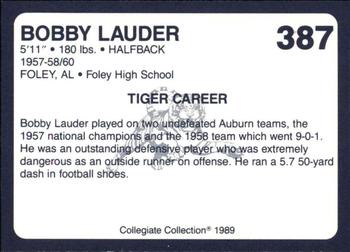 1989 Collegiate Collection Coke Auburn Tigers (580) #387 Bobby Lauder Back