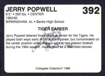 1989 Collegiate Collection Coke Auburn Tigers (580) #392 Jerry Popwell Back