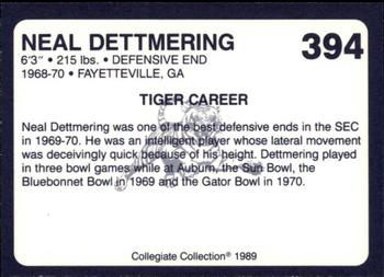 1989 Collegiate Collection Coke Auburn Tigers (580) #394 Neal Dettmering Back