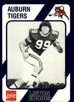 1989 Collegiate Collection Coke Auburn Tigers (580) #399 Liston Eddins Front