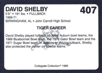 1989 Collegiate Collection Coke Auburn Tigers (580) #407 David Shelby Back