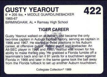 1989 Collegiate Collection Coke Auburn Tigers (580) #422 Gusty Yearout Back