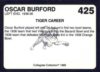 1989 Collegiate Collection Coke Auburn Tigers (580) #425 Oscar Burford Back