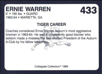 1989 Collegiate Collection Coke Auburn Tigers (580) #433 Ernie Warren Back