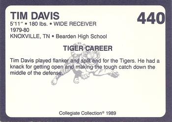 1989 Collegiate Collection Coke Auburn Tigers (580) #440 Tim Davis Back