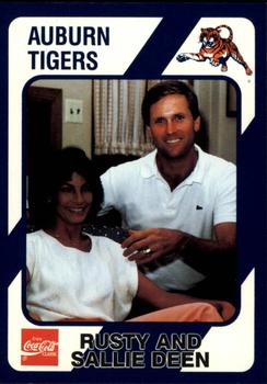 1989 Collegiate Collection Coke Auburn Tigers (580) #456 Rusty Deen / Sallie Deen Front