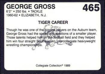 1989 Collegiate Collection Auburn Coke 580 #465 George Gross Back