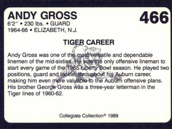 1989 Collegiate Collection Coke Auburn Tigers (580) #466 Andy Gross Back