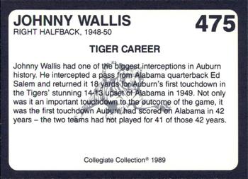 1989 Collegiate Collection Coke Auburn Tigers (580) #475 Johnny Wallis Back