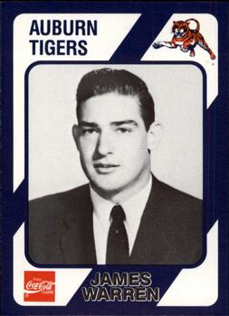 1989 Collegiate Collection Coke Auburn Tigers (580) #479 James Warren Front