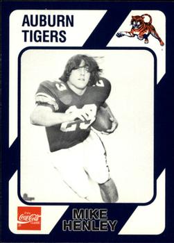 1989 Collegiate Collection Coke Auburn Tigers (580) #486 Mike Henley Front