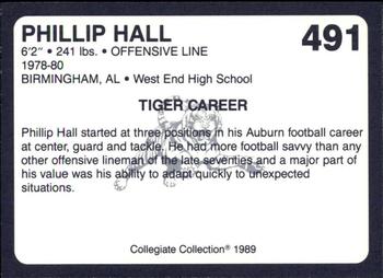 1989 Collegiate Collection Coke Auburn Tigers (580) #491 Phillip Hall Back