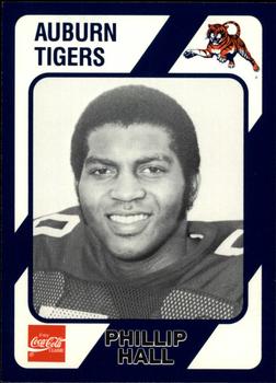 1989 Collegiate Collection Coke Auburn Tigers (580) #491 Phillip Hall Front