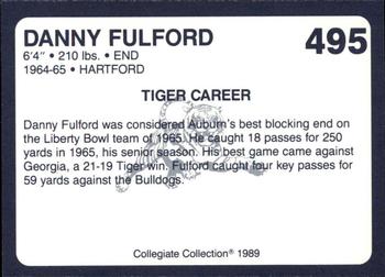 1989 Collegiate Collection Coke Auburn Tigers (580) #495 Danny Fulford Back
