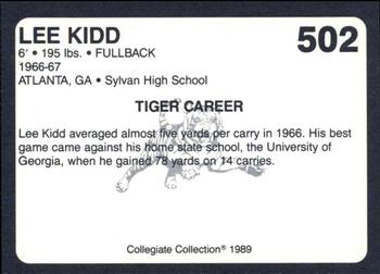 1989 Collegiate Collection Coke Auburn Tigers (580) #502 Lee Kidd Back