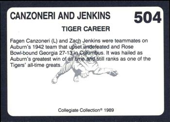 1989 Collegiate Collection Coke Auburn Tigers (580) #504 Canzoneri and Jenkins Back