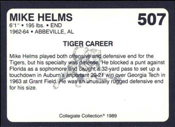 1989 Collegiate Collection Coke Auburn Tigers (580) #507 Mike Helms Back